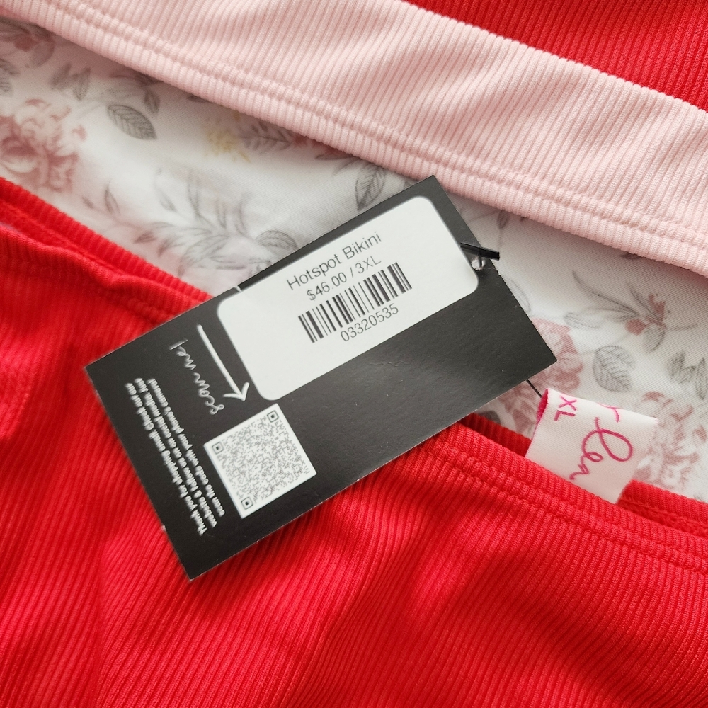 NWT Jess Lea Pink Colorblock Two‎ Piece Swimsuit Bikini - Picture 3 of 8